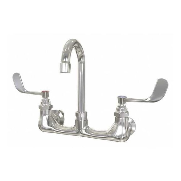 Sani-Lav Manual Gooseneck Service Sink Faucet, 8" Mount, Chrome 2 Hole 206