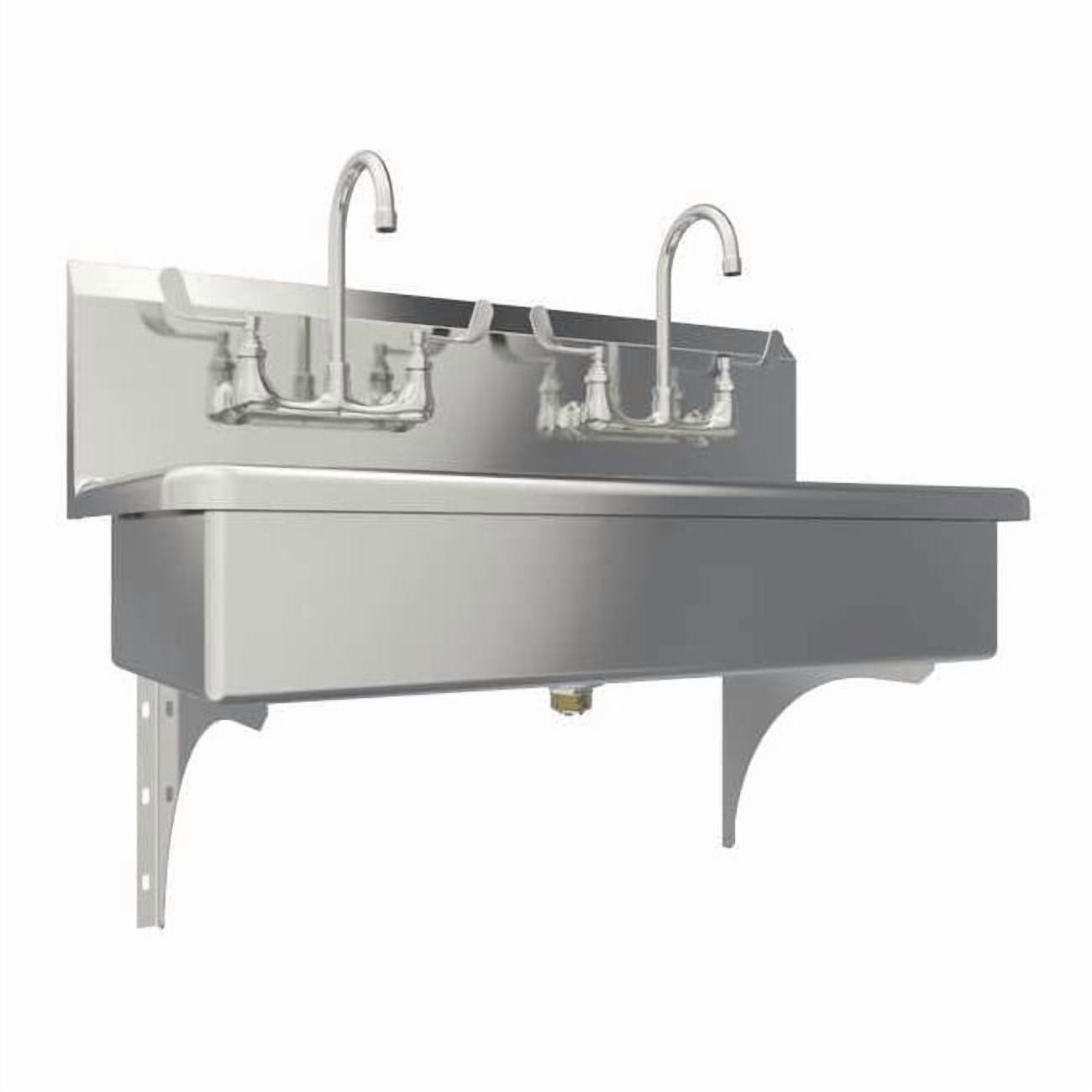 Wall Mount, 4 Hole, Dual Manual Handle, Silver, Wash Station 54WFL