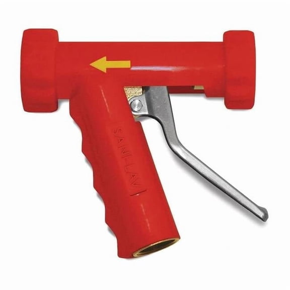 Sani-Lav Spray Nozzle,Red,Brass/SS,Pistol Grip N8R