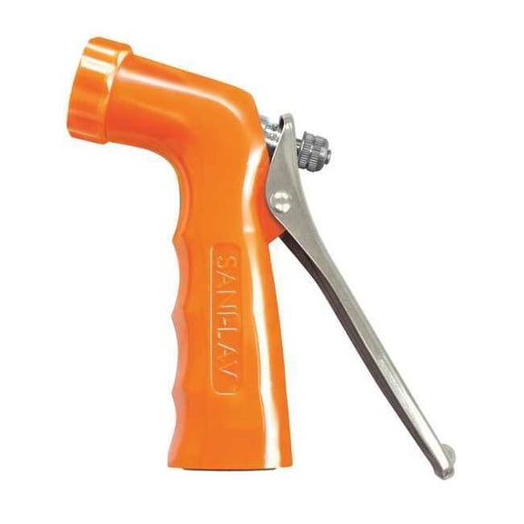 Pistol Grip Spray Nozzle, 3/4" Female, 100 psi, 6.5 gpm, Safety Orange