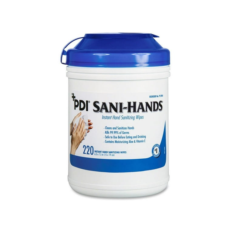 Hands Instant Sanitizing Wipes, 7.5 x 5, 300/Canister, 6/Carton Hands Instant Sanitizing Wipes, 7.5 x 5, 300/Canister, 6/Carton