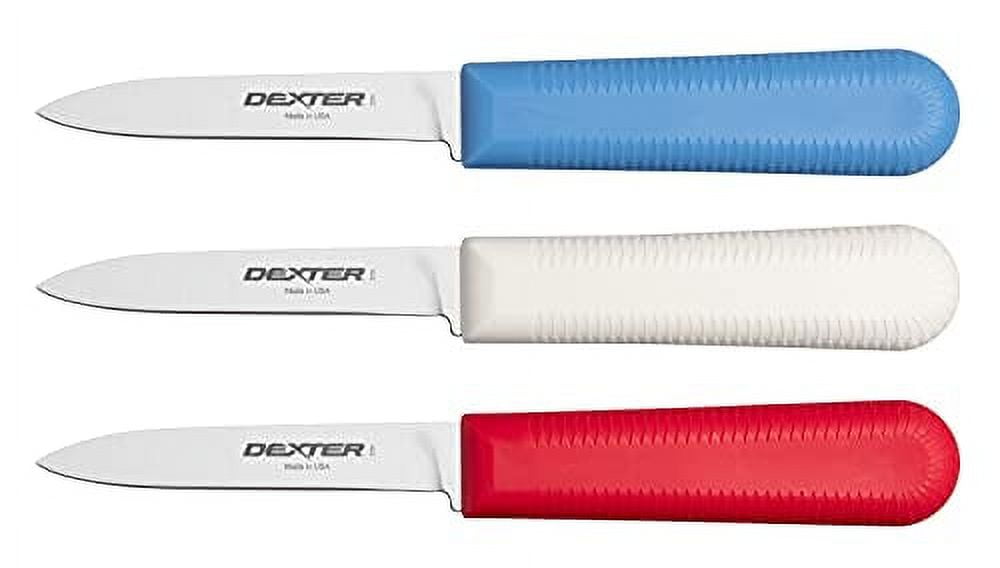 Sani-Safe 3-Pack S104 Paring Knives, High-Carbon Steel, Polypropylene, 3 1/4"