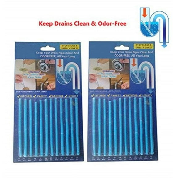 Sani drain sticks, as seen on tv drain cleaner and deodorizer, scented, 2 packs of 12 each