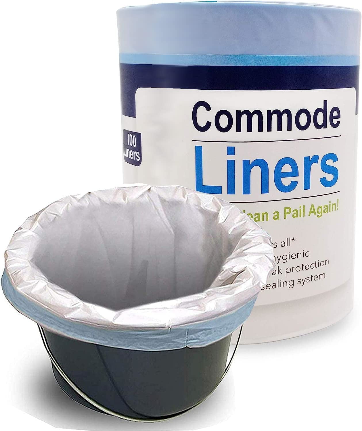 SaniCare Commode Liners Pack of 100 Disposable Commode Liners Fits