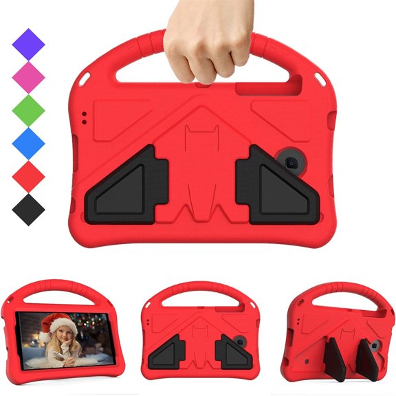 SaniMore 7 inch Universal Kids Case for Galaxy Tab A 7.0 (SM-T280/T285) & Tab 4/3 7.0 SM-T230/T231/T210/P3200 & Tab E/3 Lite 7.0 SM-T113/T110, Shockproof EVA 【Handle & Stand】 Protective Cover, Red