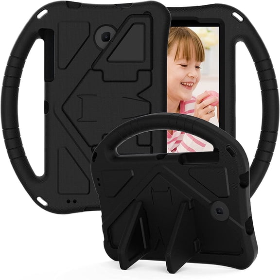 SaniMore 7 inch Universal Kids Case for Galaxy Tab A 7.0 (SM-T280/T285) & Tab 4/3 7.0 SM-T230/T231/T210/P3200 & Tab E/3 Lite 7.0 SM-T113/T110, Shockproof EVA 【Handle & Stand】 Protective Cover, Black