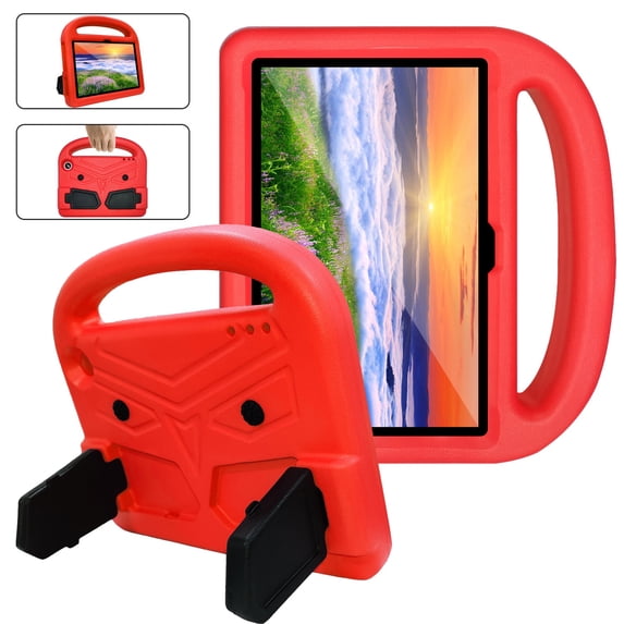 SaniMore for ALL-New Fire 7 2022 Kids Case, EVA Lightweight Case with Handle & Foldable Kickstand Shockproof Protective Case for ALL-New Fire 7 7 inch Girls Boys, Red