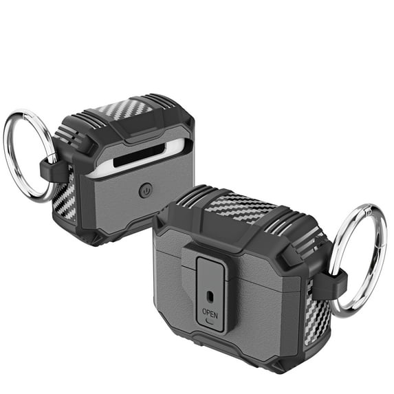 SaniMore for AirPods 3rd Generation 2021 Case with Secure Lock Clip Suppout Wireless Charging Rugged PC Full Body Protective Shockproof Case for Apple AirPods 3rd Generation 2021, Black