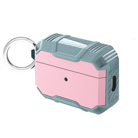 SaniMore for AirPods Pro 2nd Generation 2022 Case, Rugged PC & Soft TPU Armor Full-Body Cover Built-in Keychain Military Grade Shockproof Protective Shell for AirPods Pro Gen 2, Green+Pink