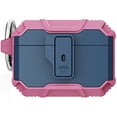 thumbnail image 1 of SaniMore for AirPods Pro 2nd Generation Case (2022) with Secure Lock Clip Suppout Wireless Charging Rugged PC Full Body Protective Shockproof Case for AirPods Pro 2nd 2022, Navy/Pink, 1 of 7