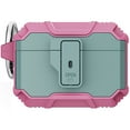 thumbnail image 1 of SaniMore for AirPods Pro 2nd Generation Case (2022) with Secure Lock Clip Suppout Wireless Charging Rugged PC Full Body Protective Shockproof Case for AirPods Pro 2nd 2022, Green/Pink, 1 of 7