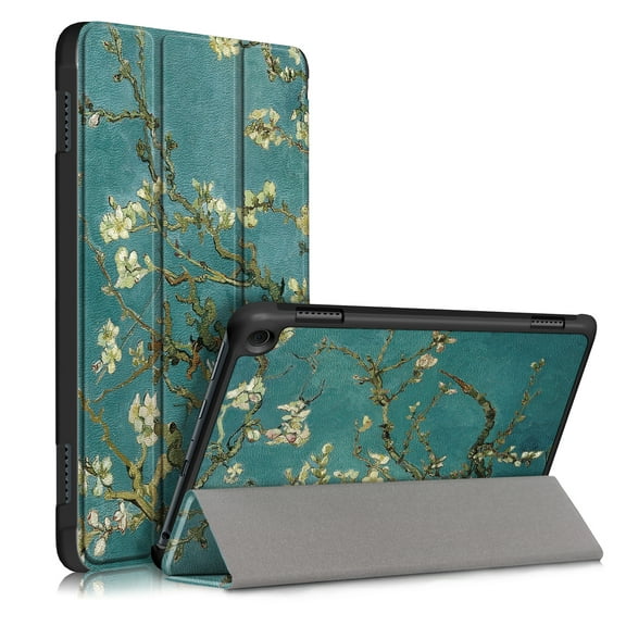 SaniMore for Amazon Fire HD 8 & 8 Plus (12th/10th Generation, 2022/2020) Case, Auto Sleep/Wake, Rugged PC Case with Tri-Fold Kickstand Shockproof Protective Case for Women Men, Flowers