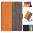 thumbnail image 1 of SaniMore for Amazon Fire HD10 2021/HD10 Plus 2021 Case, Auto Sleep/Wake, PU Leather Patchwork Magnetic Wallet Cover Support Card Slot & Multi-Angle Kickstand Shockproof Protective Shell, Orange, 1 of 7