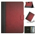thumbnail image 1 of SaniMore for Amazon Fire HD10 2021/HD10 Plus 2021 Case, Auto Sleep/Wake, PU Leather Patchwork Magnetic Wallet Cover Support Card Slot & Multi-Angle Kickstand Shockproof Protective Shell, Red, 1 of 7