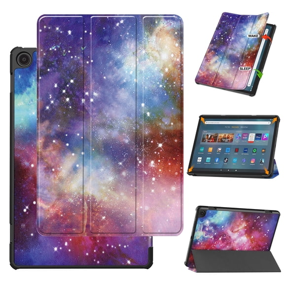 SaniMore for Amazon Fire Max 11 Tablet Case 11 inch, Auto Sleep/Wake, Folio Slim Rugged PC Cover Support Tri-Fold Kickstand Droop Proof Tablet Case for Amazon Fire Max 11 2023, Galaxy