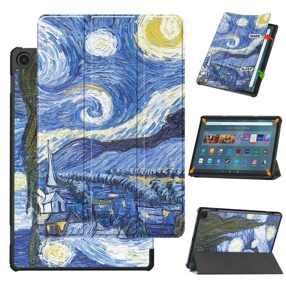 SaniMore for Amazon Fire Max 11 Tablet Case 11 inch, Auto Sleep/Wake, Folio Slim Rugged PC Cover Support Tri-Fold Kickstand Droop Proof Tablet Case for Amazon Fire Max 11 2023, Starry Sky