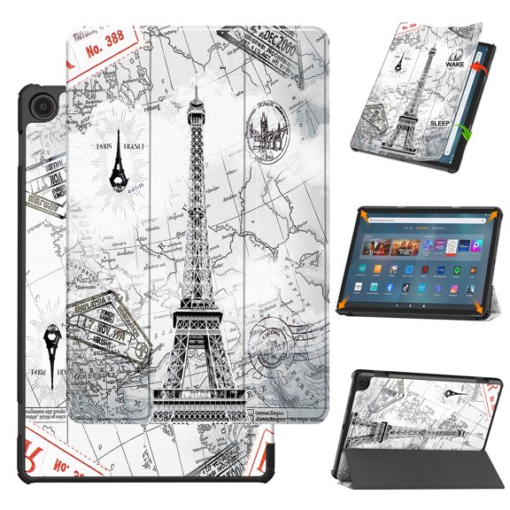 SaniMore for Amazon Fire Max 11 Tablet Case 11 inch, Auto Sleep/Wake, Folio Slim Rugged PC Cover Support Tri-Fold Kickstand Droop Proof Tablet Case for Amazon Fire Max 11 2023, Tower