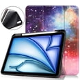 thumbnail image 1 of SaniMore for Apple iPad Air 11 (2024) Case, Auto Sleep/Wake, PU Leather Case with Tri-Fold Kickstand & Pencil Holder Shockproof Protective Cover for Women Men, Galaxy, 1 of 8