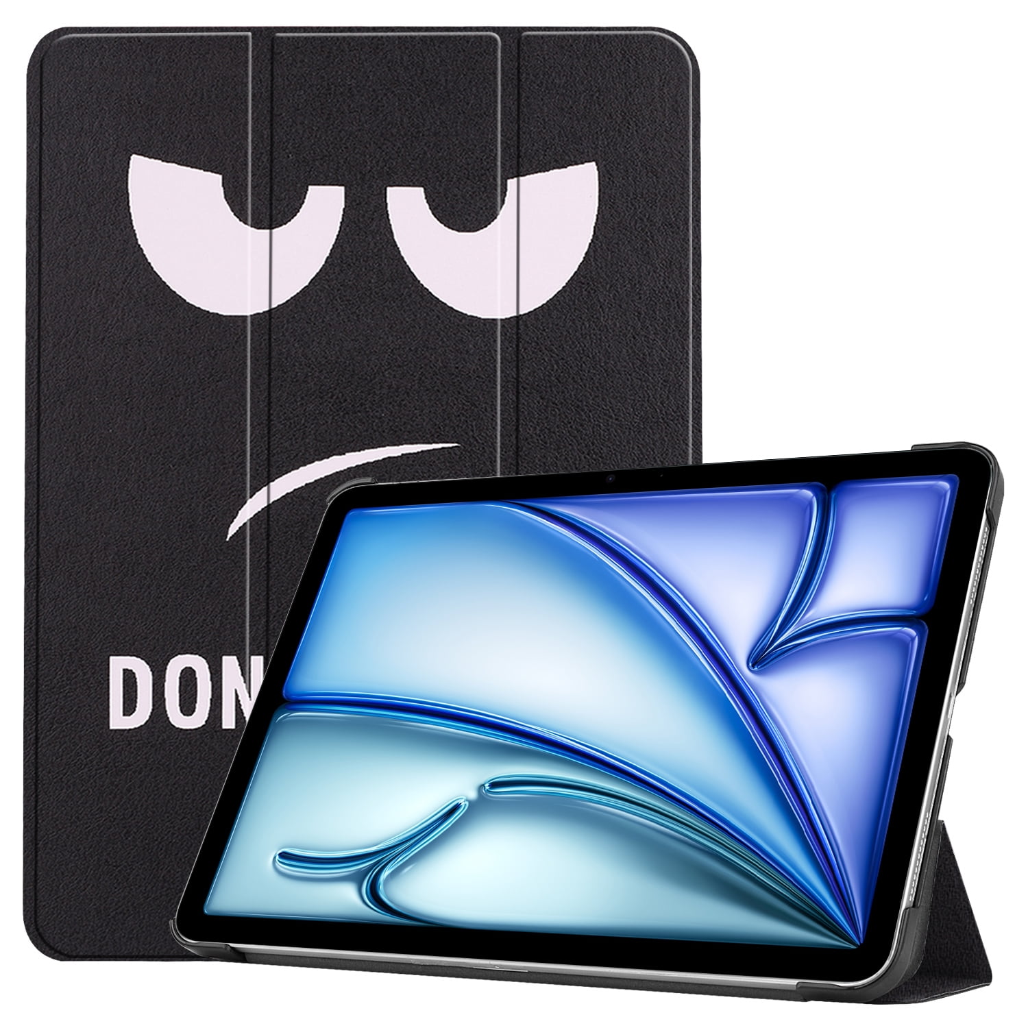 SaniMore for Apple iPad Air 11 (2024) Case, Auto Sleep/Wake, Rugged PC Case with Tri-Fold Kickstand [Support iPad 1st/3rd Pencil Charging]  Shockproof Protective Case for Women Men, Eye