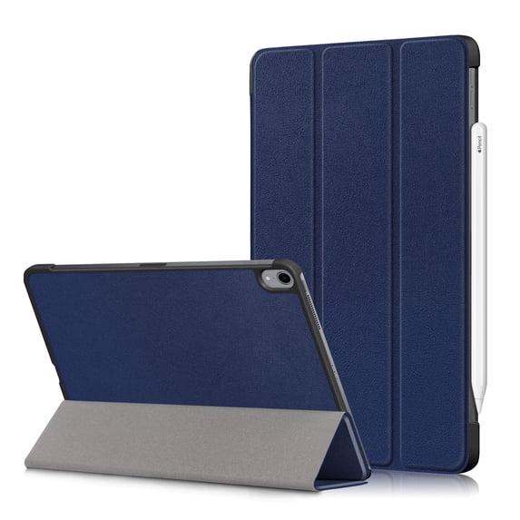 SaniMore for Apple iPad Air 11 (2024) Case, Auto Sleep/Wake, Rugged PC & PU Leather Case with Tri-Fold Kickstand Shockproof Protective Case for Apple iPad Air 11 (2024) Women Men, Darkblue