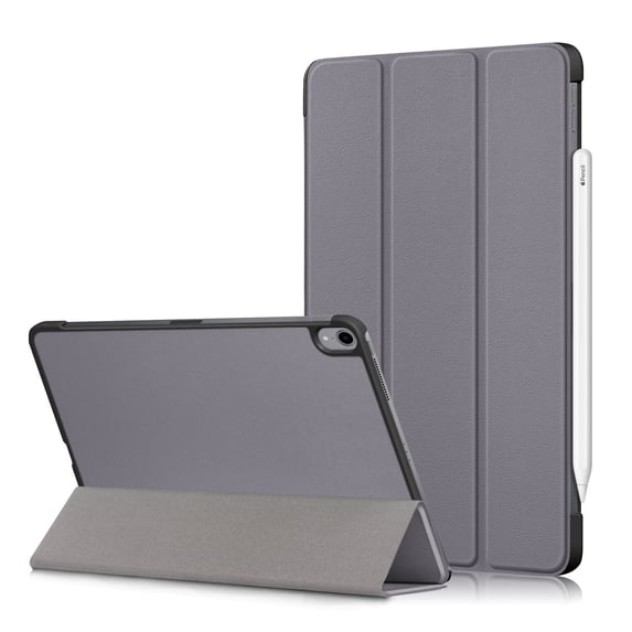 SaniMore for Apple iPad Air 11 (2024) Case, Auto Sleep/Wake, Rugged PC & PU Leather Case with Tri-Fold Kickstand Shockproof Protective Case for Apple iPad Air 11 (2024) Women Men, Gray
