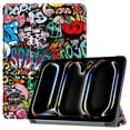 thumbnail image 1 of SaniMore for Apple iPad Pro 11 (2024) Case, Auto Sleep/Wake, Rugged PC Case with Tri-Fold Kickstand [Support iPad 1st/3rd Pencil Charging]  Shockproof Protective Case for Women Men, Graffiti, 1 of 7