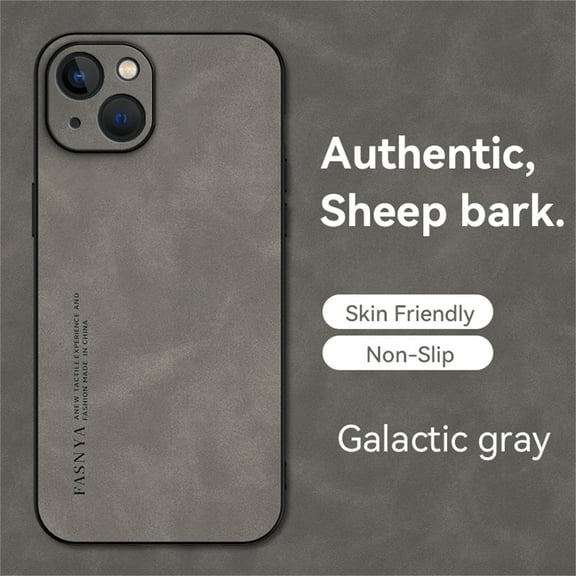 SaniMore for Apple iPhone 13 Case, Non-Slip All-inclusive Lens Protection Luxury PU Leather [Thermal Honeycomb Interior] Heavy Duty Protective Cover for iPhone 13, Gray