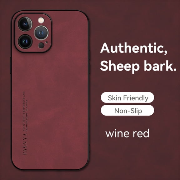 SaniMore for Apple iPhone 13 Pro Case, Non-Slip All-inclusive Lens Protection Luxury PU Leather [Thermal Honeycomb Interior] Heavy Duty Protective Cover for iPhone 13 Pro, Winered