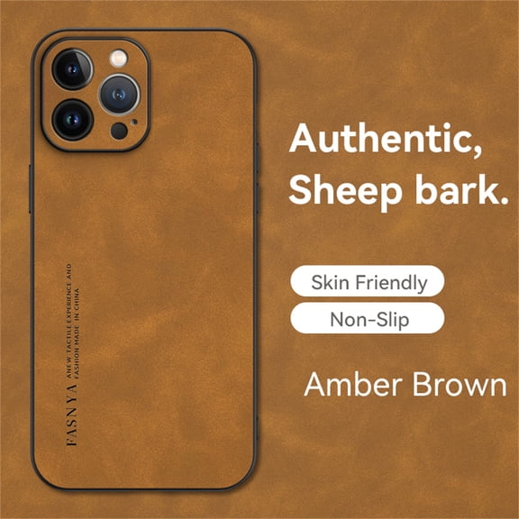 SaniMore for Apple iPhone 13 Pro Max Case, Non-Slip All-inclusive Lens Protection Luxury PU Leather [Thermal Honeycomb Interior] Heavy Duty Protective Cover for iPhone 13 Pro Max, Brown