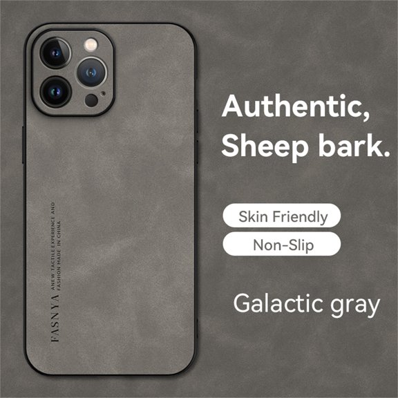 SaniMore for Apple iPhone 13 Pro Max Case, Non-Slip All-inclusive Lens Protection Luxury PU Leather [Thermal Honeycomb Interior] Heavy Duty Protective Cover for iPhone 13 Pro Max, Gray