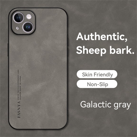 SaniMore for Apple iPhone 14 Case, Non-Slip All-inclusive Lens Protection Luxury PU Leather [Thermal Honeycomb Interior] Heavy Duty Protective Cover for iPhone 14, Gray
