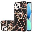 thumbnail image 1 of SaniMore for Apple iPhone 14 Plus Case 6.7-inch, Shockproof TPU Fashion Marble Pattern Cover for iPhone 14 Plus Women Men with Ring Kickstand Holder Clear Bumper Protection Cover, Black, 1 of 5