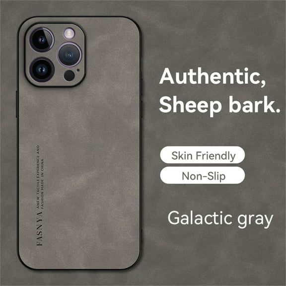 SaniMore for Apple iPhone 14 Pro Case, Non-Slip All-inclusive Lens Protection Luxury PU Leather [Thermal Honeycomb Interior] Heavy Duty Protective Cover for iPhone 14 Pro, Gray