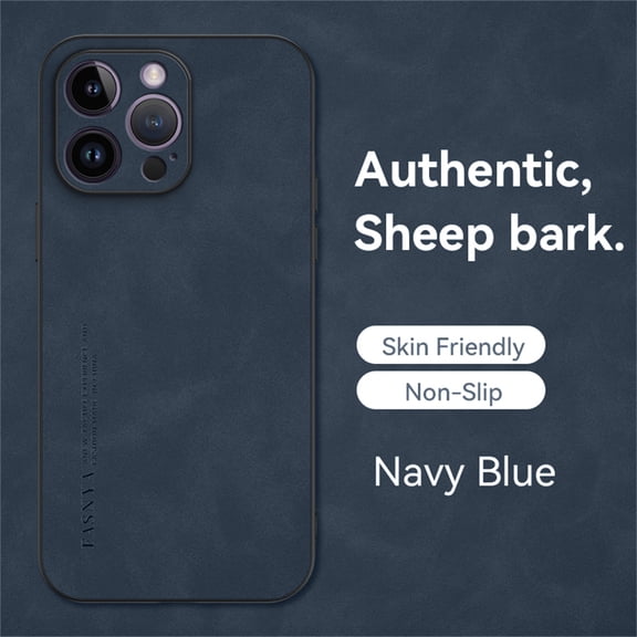 SaniMore for Apple iPhone 14 Pro Max Case, Non-Slip All-inclusive Lens Protection Luxury PU Leather [Thermal Honeycomb Interior] Heavy Duty Protective Cover for iPhone 14 Pro Max, Navyblue