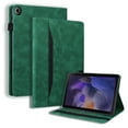 thumbnail image 1 of SaniMore Business Case for Lenovo Tab M10 Plus 3rd Gen 10.6 inch 2022 TB-125F/128F, PU Leather Shockproof TPU Shell Card Holder Hand Rope Anti-slip Strip Full Protective Wallet Magneic Case, Green, 1 of 8