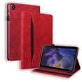 thumbnail image 1 of SaniMore Business Case for Lenovo Tab M10 Plus 3rd Gen 10.6 inch 2022 TB-125F/128F, PU Leather Shockproof TPU Shell Card Holder Hand Rope Anti-slip Strip Full Protective Wallet Magneic Case, Red, 1 of 8