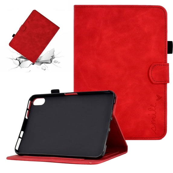 SaniMore Business Case for iPad 10th Generation 10.9" 2022, PU Leather Case Shockproof TPU Shell Card Holder Hand Rope Anti-slip Strip Full Protective Wallet Tablet Magneic Case For iPad 2022, Red