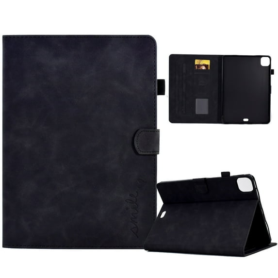 SaniMore Business Case for iPad Pro 11 2024, PU Leather Case Shockproof TPU Shell Card Holder Hand Rope Anti-slip Strip Full Protective Wallet Tablet Magneic Case For iPad Pro 11 2024, Black
