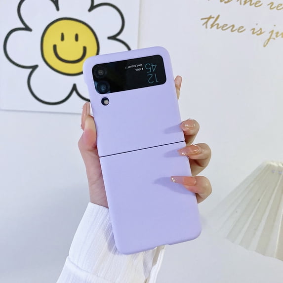 SaniMore Candy Color Hard Matte PC Case Compatible with Samsung Galaxy Z Flip 4 2022 5G, Slim Thin Shockproof Drop Protective Phone Cover, Purple