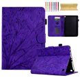thumbnail image 1 of SaniMore Case for Amazon Fire HD 8 & 8 Plus (12th/10th Generation, 2022/2020), PU leather Embossed Tree Auto Sleep/Wake Pen Holder Card Slots Anti-slip Strip Flip Folio Wallet Business Cover, Purple, 1 of 9