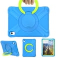 thumbnail image 1 of SaniMore Case for Apple iPad 10.9 Inch 10th Generation (Model number: A2757 A2777), [360 Rotating Stand] [Full-Body Shockproof] Lightweight Rugged Protective Covers for Kids, Blue + Green, 1 of 8