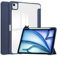 thumbnail image 1 of SaniMore Case for Apple iPad Air 13 (2024), Auto Sleep/Wake Shock Resistant [Built-in Pencil Holder] Flip Stand [Dual Angle] Transparent Slim Lightweight Anti-fall Tablet Shell, Deep Blue, 1 of 8