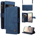 thumbnail image 1 of SaniMore Case for Google Pixel 6 Pro 6.7" 2021, PU Leather Zipper Wallet Cover [RFID Blocking] Card Slot Magnetic Clsap Flip Folio Wrist/Crossbody Strap Kickstand Full Protective Cover, Blue, 1 of 16