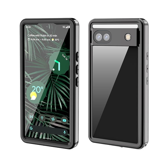 SaniMore Case for Google Pixel 6A 6.1" 2022, IP68 Waterproof Dustproof [Built-in Screen Protector] Heavy Duty Full Body Protective Hybird Shell [Shockproof Anti-drop], Black
