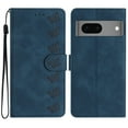 thumbnail image 1 of SaniMore Case for Google Pixel 7 6.3" 2022, [Card Slots + Cash Pocket] Removeable Wrist Strap PU Leather Embossed Butterfly Flip Kickstand Magnetic Clasp Full Body Protective Shell, Blue, 1 of 9
