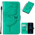 thumbnail image 1 of SaniMore Case for Google Pixel 7 (6.3" 2022), PU Leather Skin with Luxury Embossed Butterfly [Wrist Strap & Card Slots & Flip Kickstand] Full-body Shockproof Business Wallet Cover , Green, 1 of 10