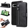 thumbnail image 1 of SaniMore Case for Google Pixel 7 6.3" 2022, Zipper Wallet Pocket Caed Slots Retro PU Leather Shockproof Drop-proof Flip Kickstand All-around Protective Shell for Google Pixel 7, Black, 1 of 12