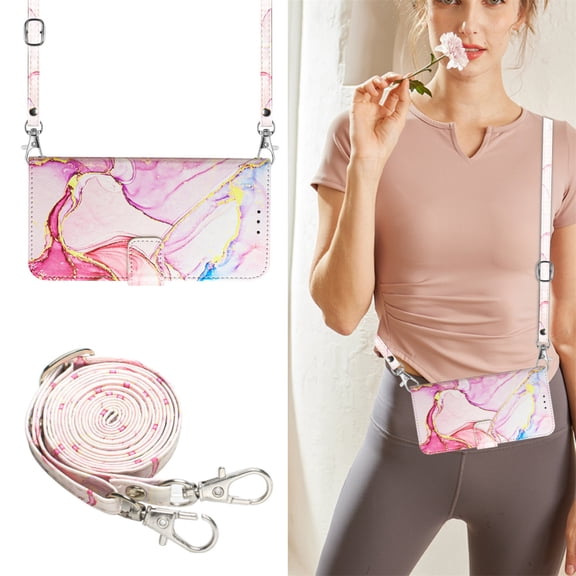 SaniMore Case for Google Pixel 7 Pro 6.7" 2022, PU Leather Case Luxury Marble Pattern Flip Kickstand Magnetic Clasp Cash Pocket Crossbody Lanyard Fashion Case for Girls Women, v
