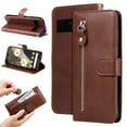thumbnail image 1 of SaniMore Case for Google Pixel 7 Pro 6.7" 2022, Zipper Wallet Pocket Caed Slots Retro PU Leather Shockproof Drop-proof Flip Kickstand All-around Protective Shell For Google Pixel 7 Pro, Brown, 1 of 11