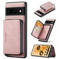thumbnail image 1 of SaniMore Case for Google Pixel 7 Pro 6.7", PU Leather Case Detachable Magnetic Zipper Wallet Card Slots Kickstand Wireless Charging Anti-drop Shockproof 360° Protection Case, Pink, 1 of 7